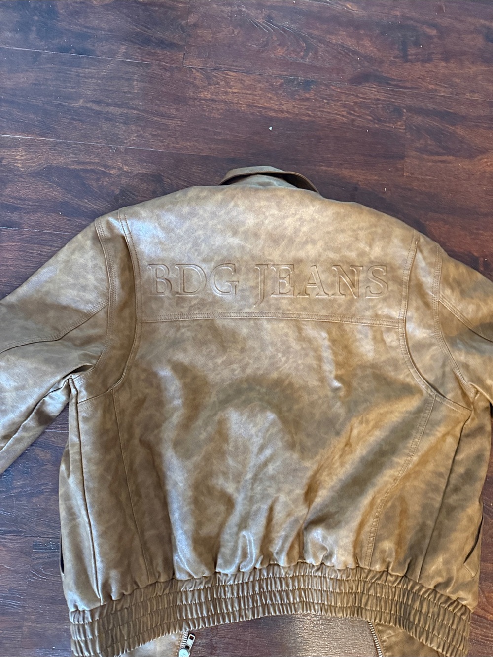 BDG Brown Faux-Leather Bomber Jacket - Picture 8 of 8